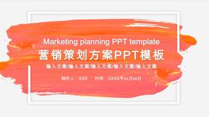 Stylish modern orange brush smear embellishment marketing planning case PPT template