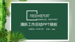 Fresh plant background embellishment work summary report PPT template