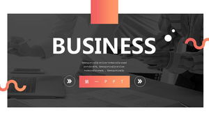 Orange and black gradient color matching European and American business PPT template free download