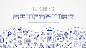 Blue hand-painted business PPT template free download