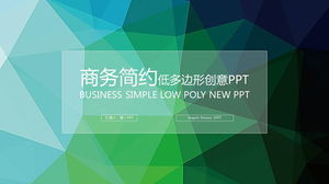 Green simple low plane polygon PPT template