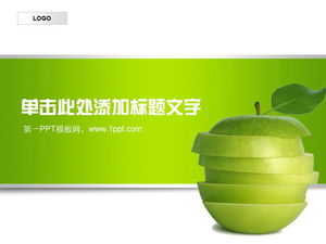 Green apple PPT template download