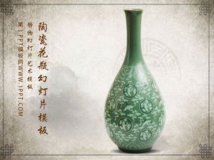 Chinese style slideshow template with classical ceramic vase background