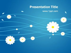 Download del modello di presentazione di fiori blu fresco e semplice