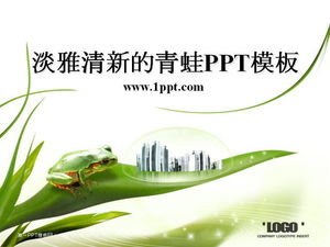 Small frog background animal on leaves PowerPoint template download