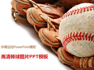 Beyzbol ve beyzbol eldiveni arka plan PPT şablonu indir