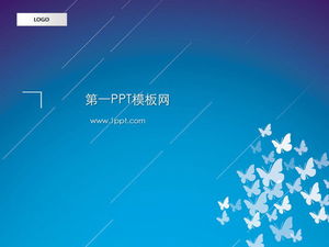Butterfly pattern background art PPT template download