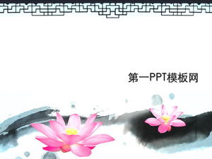 Download del modello PPT stile inchiostro di loto elegante