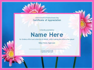 Pink flower plant PPT template download