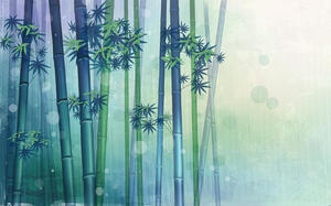Quiet bamboo forest bamboo PPT background picture