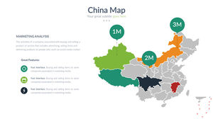 Matériel PPT de carte de Chine en couleur modifiable