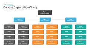 Three-dimensional square PPT organizational chart material