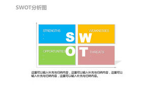 Taze renk SWOT diyagramı PPT şablonu