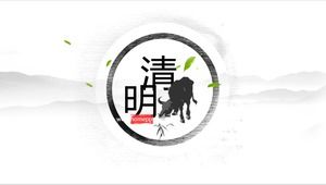 Modèle ppt de réunion de classe à thème du festival Qingming de style chinois simple et atmosphérique