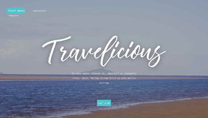 Small fresh and simple wind island tourist attractions route introduction ppt template