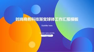 Bright color gradient circle fashion flat technology style work report ppt template
