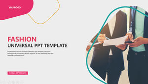 Rounded rectangle cutout and creative fashion general business summary report ppt template