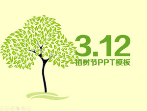 Fresh and elegant green environmental protection Arbor Day ppt template