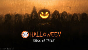 High-definition big picture a variety of halloween elements material free halloween ppt template