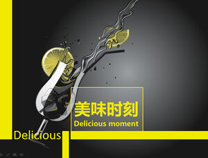 Delicious drinks black and yellow fashion business ppt template