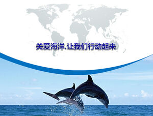 Caring for the marine public welfare and environmental protection theme ppt template