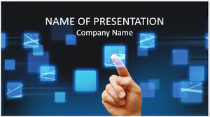 Touch virtual screen ppt template that appears in technology movies