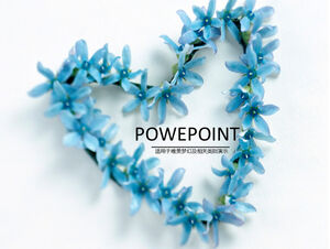 Blue small flowers love wreath ppt template