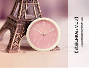 Turnul Eiffel ceas roz șablon ppt cald