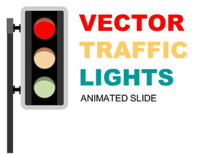 Flashing traffic lights ppt template