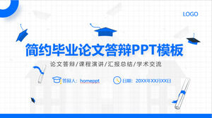 Very simple academic blue graduation thesis defense ppt template