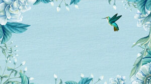 Immagine di sfondo PPT di fiori e uccelli freschi dell'acquerello