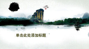 Modèle de diaporama de paysage de paysage d'encre de Guilin
