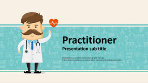 Cartoon doctor medical medical theme PPT template