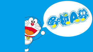 Doraemon Doraemon cat theme PPT template 