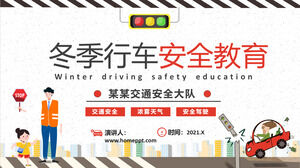 Modello PPT di educazione alla sicurezza di guida invernale invernale