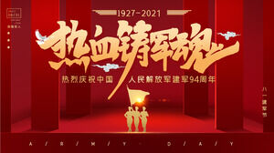 Çin Halk Kurtuluş Ordusu PPT şablonunun kuruluşunun 94. yıldönümünü sıcak bir şekilde kutlayın