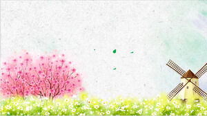 Beautiful spring spring flowers blooming PPT background