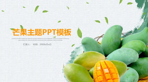 Fruit theme PPT template with mango background