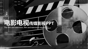 Siyah beyaz film ve televizyon filmi ve televizyon medyası PPT şablonu