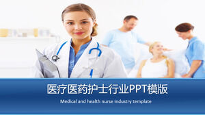 Modèle PPT de rapport de travail d'infirmière médecin hôpital bleu