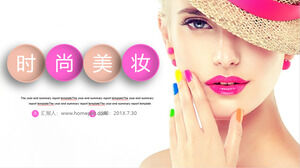 Beauty PPT template with fashion beauty background