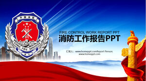 Blue fire work report PPT template