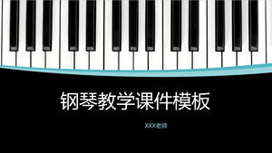 Modello di materiale didattico PPT per l'insegnamento della musica con sfondo di tasti di pianoforte in bianco e nero