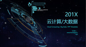 Scioccante Internet cloud computing modello PPT big data con sfondo azzurro del cielo stellato