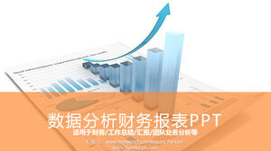 Modèle PPT de rapport financier avec fond de rapport de données bleu