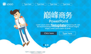 Download gratuito del modello PowerPoint aziendale piatto blu