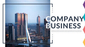 Company Profile with Modern Commercial Building Background PPT Template