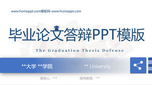 Modèle PPT dynamique et concis de soutenance de thèse de graduation bleue