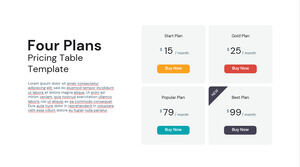 Free Powerpoint Template for Simple Four Plans