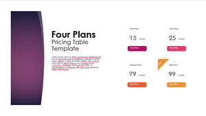 Free Powerpoint Template for elegant Pricing Plans